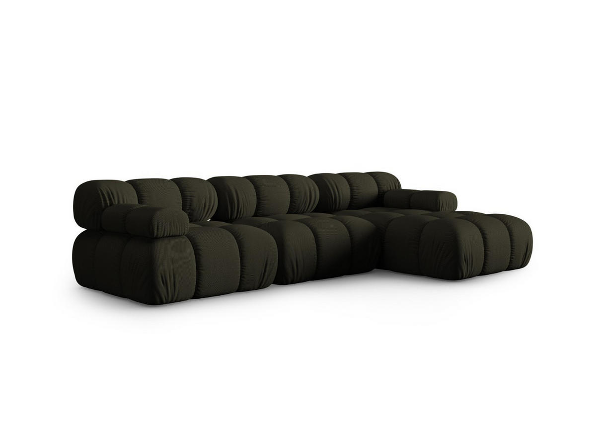 ECKSOFA modular rechts Bellis aus 3D-Stoff Amazonasgrün 4 Sitzplätze - Waldgrün, Textil (155/282cm) - Micadoni