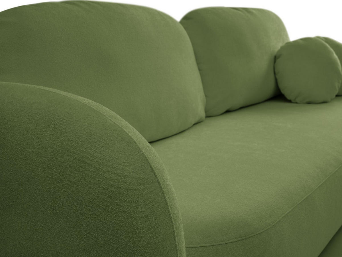 SCHLAFSOFA LIO, Sofa mit Schlaffunktion und Bettkasten, Farbe: Grün, Velourstoff - Grün, Textil (238/86/101cm) - Sepro Meble