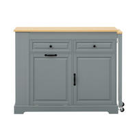 KÜCHENINSEL DE-41137 112-180/45/92 cm mit seitlich ausziehbarer Arbeitsplatte Grau - Grau, Holzwerkstoff (116/92/45cm) - ComfortXL
