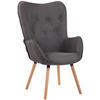 SESSEL Stoff dunkelgrau - Eukalyptusholzfarben/Dunkelgrau, Holz/Textil (69/108/73cm) - CLP