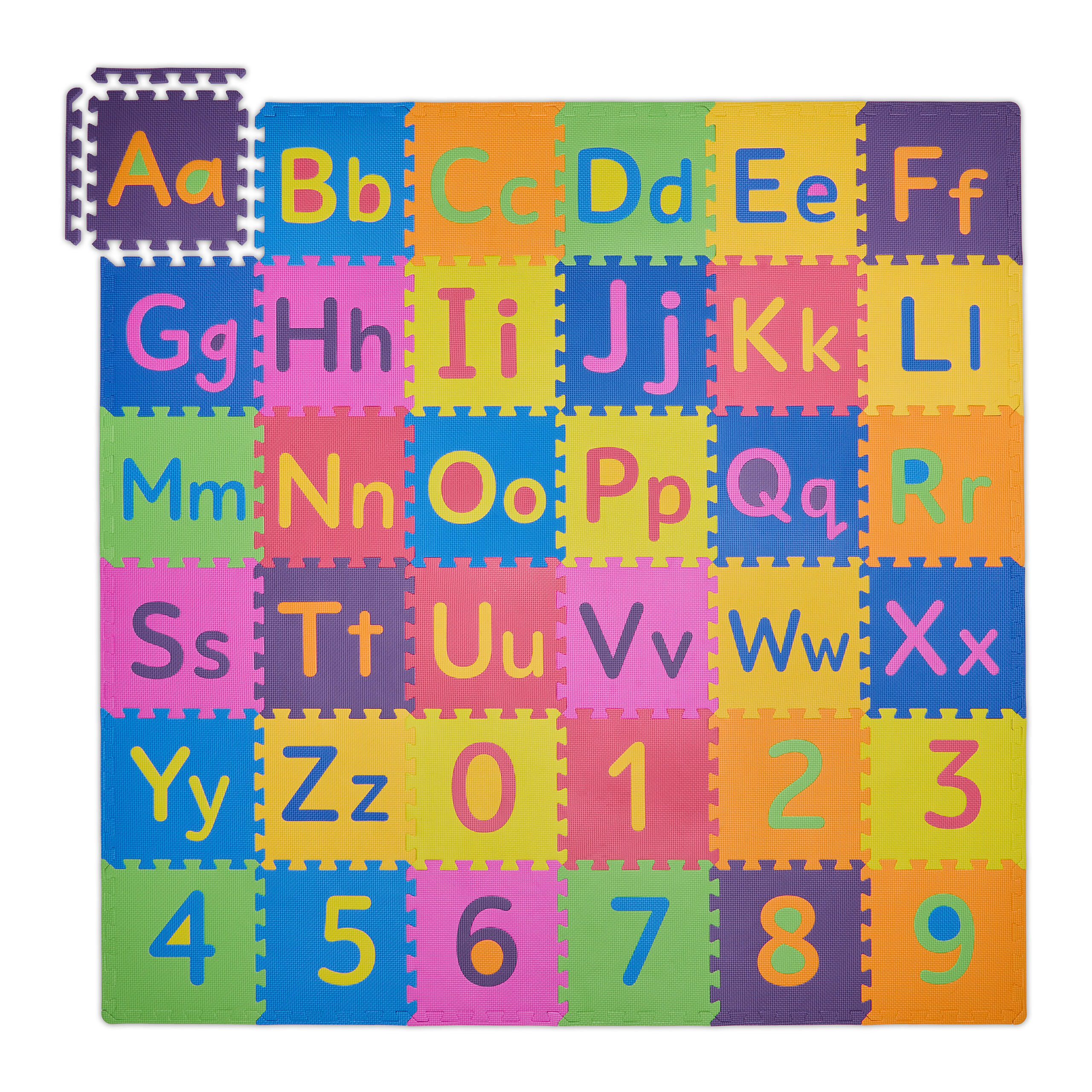 90TLG.PUZZLEMATTE - Multicolor, Textil (180.5/180.5cm) - Relaxdays
