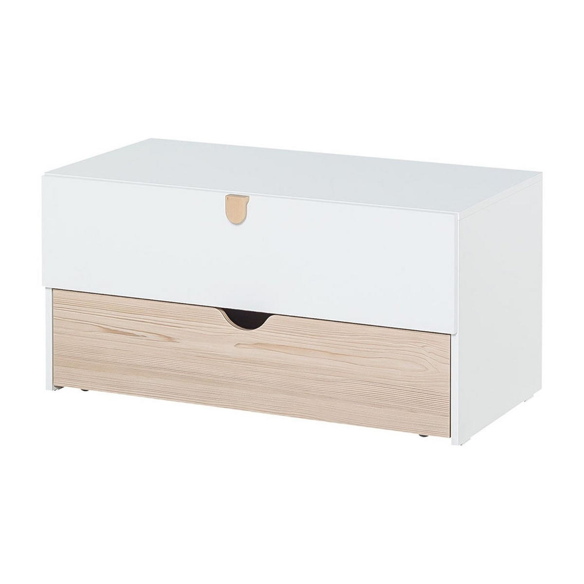 KOMMODE 2 Schubladen, davon 1 beweglich - Stige - 94/47/49 cm - Weiß, Holzwerkstoff (47/49/94cm) - Calicosy