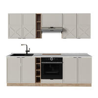 KITCHENETTE Fame-Line GriBej/Goldkraft Stejar 235 cm , AP Marmură - stejar miere/gri, compozit lemnos (235/206.8/60cm) - Vicco