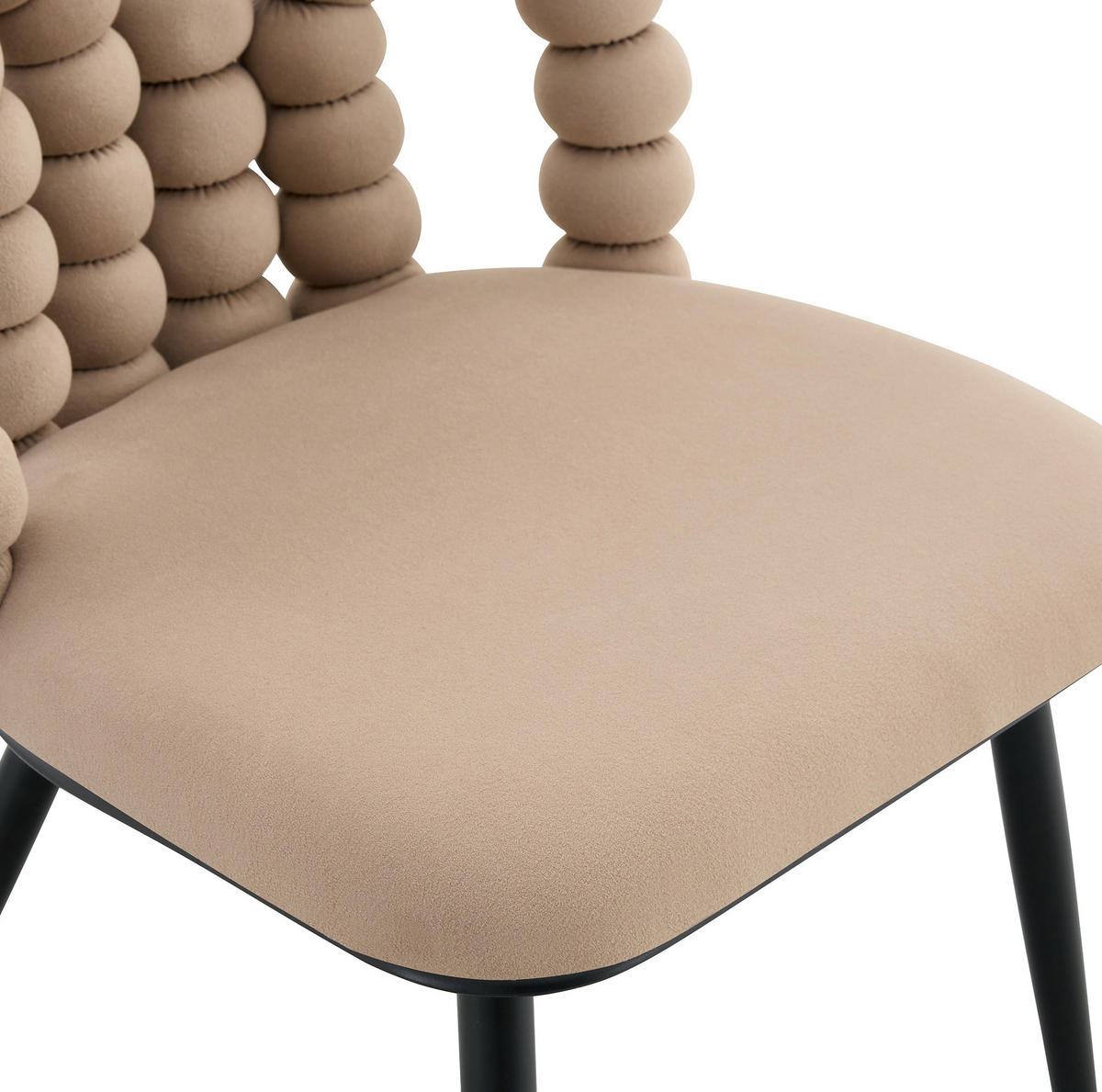 ESSZIMMERSTÜHLE 2er-Set mit Open-Back-Design Samt Camel Metall Schwarz - Braun, Metall (50/86/48cm) - Meubliv
