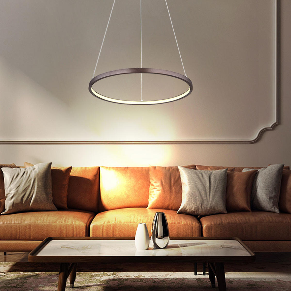 LED HÄNGELEUCHTE Metall Kaffeefarben - Braun, Metall (38.5/38.5/120cm) - Globo Lighting