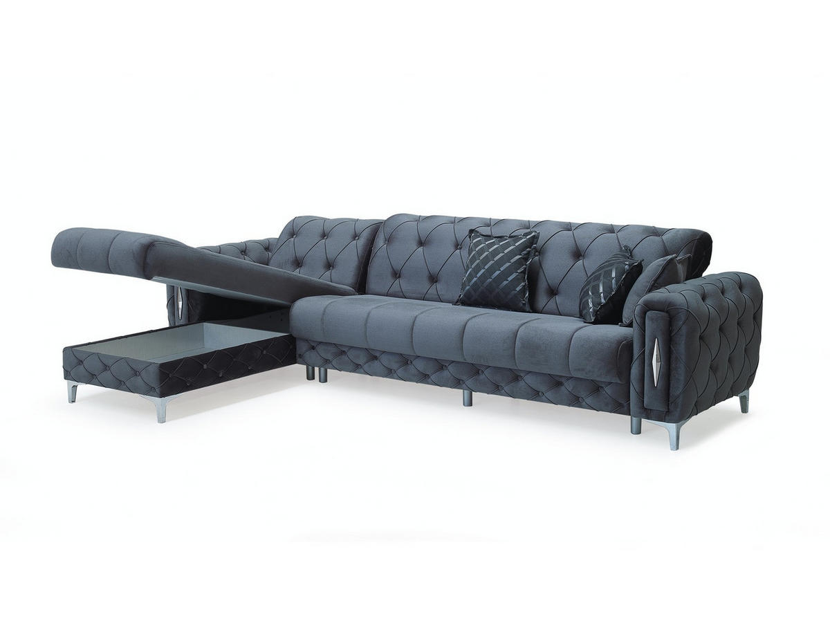 ECKSCHLAFSOFA Patna Anthrazit Relax - Langer Schenkel Rechts - Anthrazit, Holzwerkstoff/Kunststoff (180/310cm)