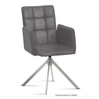 ARMLEHNSTUHL drehbar (2er-Set) Drusie 52x91x60 Edelstahl/Grau - Edelstahlfarben/Grau, Kunststoff (60/91/52cm) - 58aufmkessel