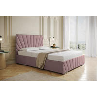 POLSTERBETT Ray 140 x 200 cm mit Bettkasten und Lattenrost ohne Matratze - rosa - Rosa, Holz (140/200cm) - Homesy