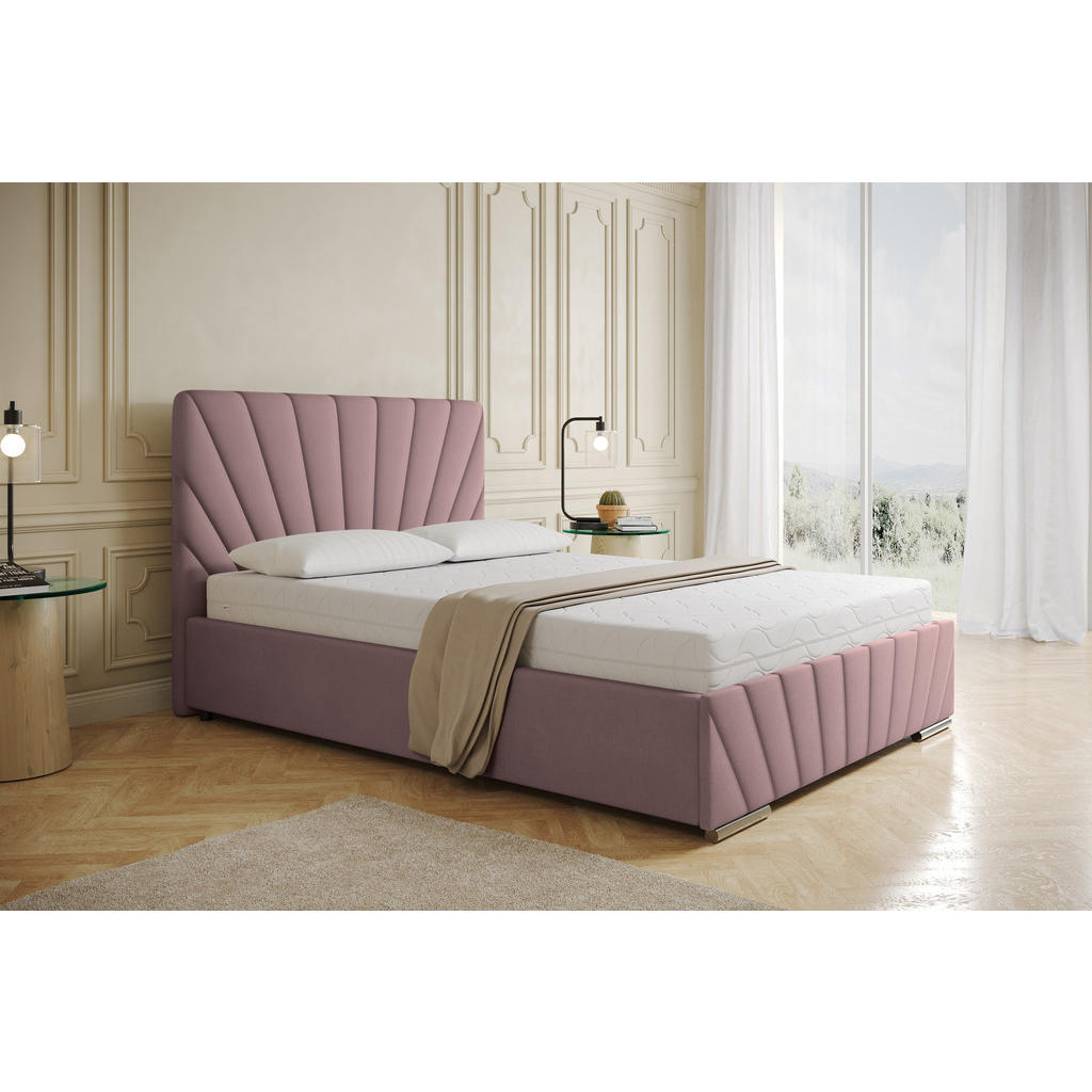 Thumbnail - Panda Möbel Polsterbett, Rosa, Holz, Mode, 140x206 cm, Oeko-Tex® Standard 100, Schlafzimmer, Betten, Polsterbetten