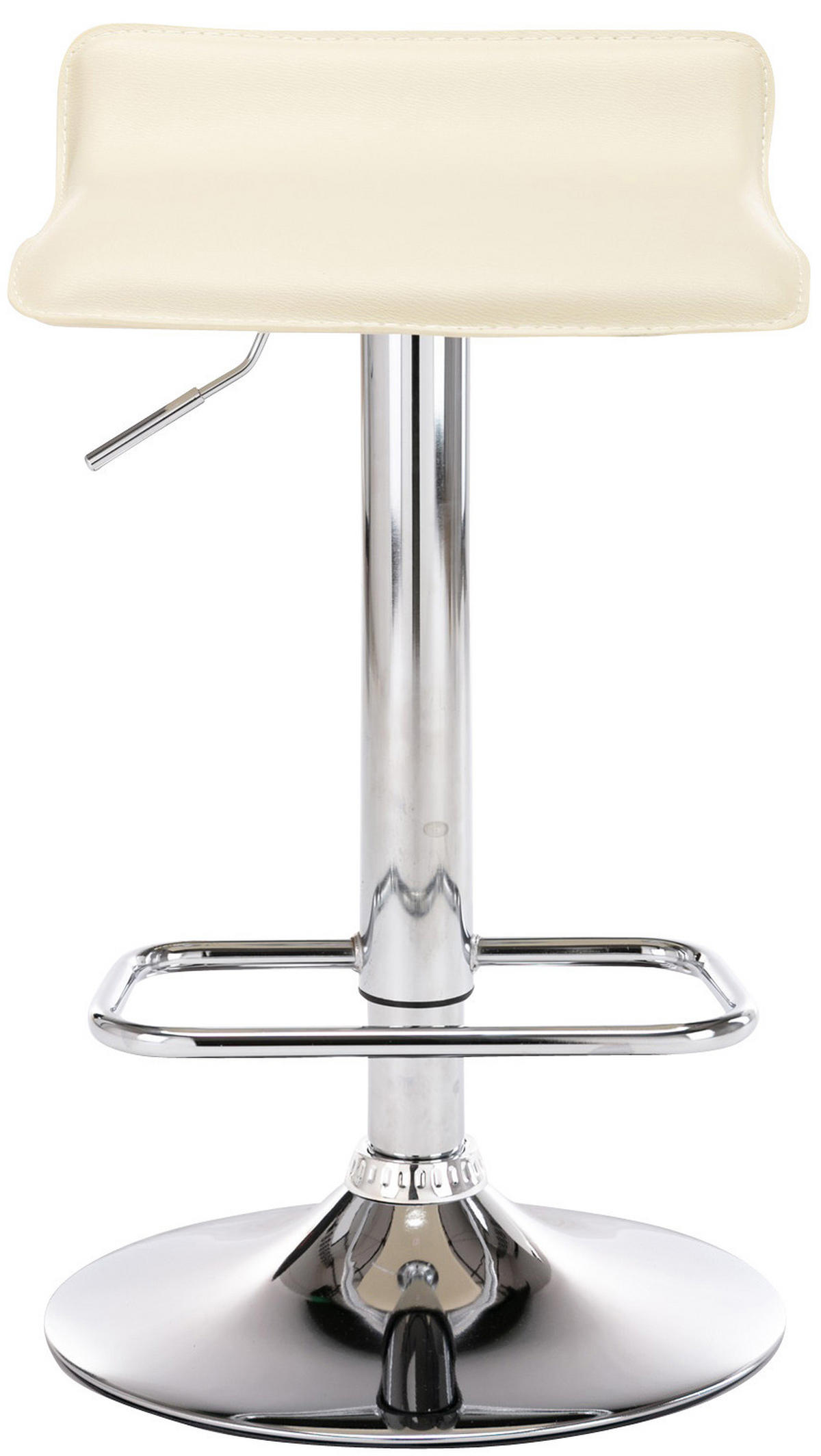 BARHOCKER 2er Set Derid Kunstleder Creme Silber - Creme, Leder/Metall (38/65/41cm) - DELUKE