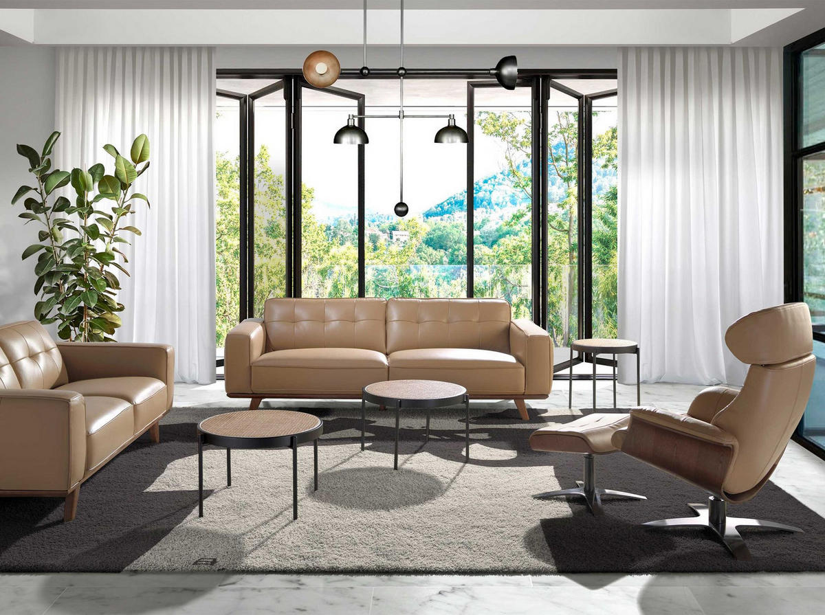 COUCHTISCH Runder Couchtisch aus Rattan, schwarzem Holz und schwarzem Stahl Ø66/40 cm - Schwarz/Naturfarben, Naturmaterialen/Holzwerkstoff (66/66/40cm) - ANGEL CERDA