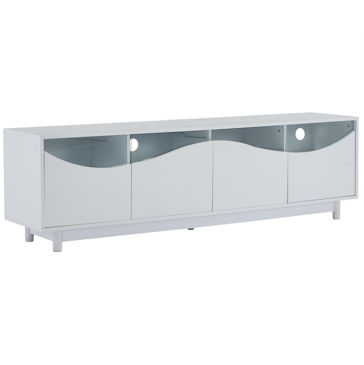 TV-ELEMENT mit LED 175 x 38 x 51 cm MDF Weiß - Weiß, Holzwerkstoff (38/51/175cm) - Beauniv