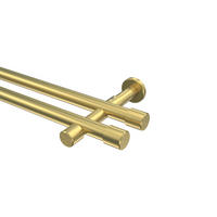 GARDINENSTANGEN-SET Prestige Santo 120 cm, 2-läufig (ohne Ringe), 20 mm Ø Messing-Optik - Messingfarben, Metall (120cm) - INTERDECO