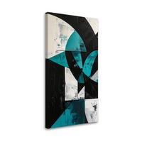 LEINWANDBILD 3D und geometrisch 50x100cm - Türkis, Textil (50/100cm) - Feeby