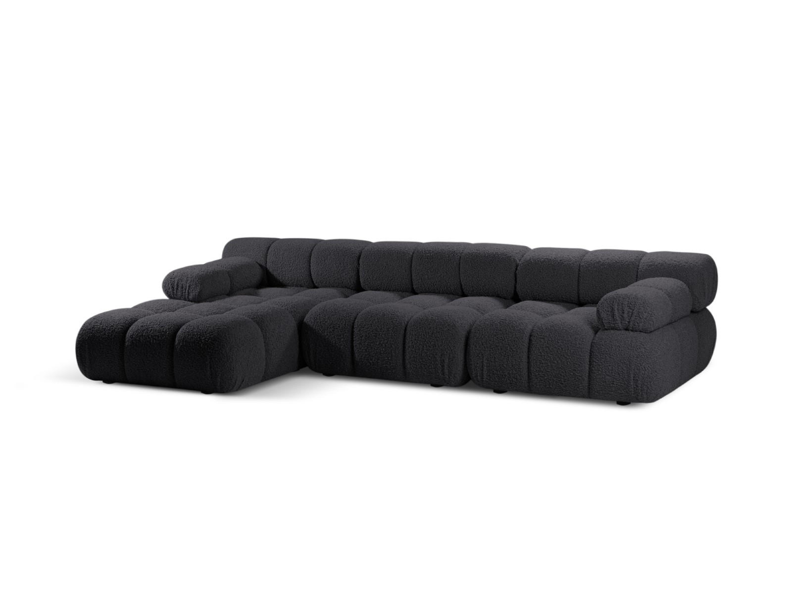 ECKSOFA modular links Bellis aus Boucle graphit 4 Sitzplätze - Graphitfarben, Textil (155/282cm) - Micadoni
