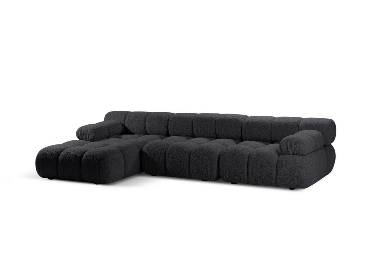 ECKSOFA modular links Bellis aus Boucle graphit 4 Sitzplätze - Graphitfarben, Textil (155/282cm) - Micadoni