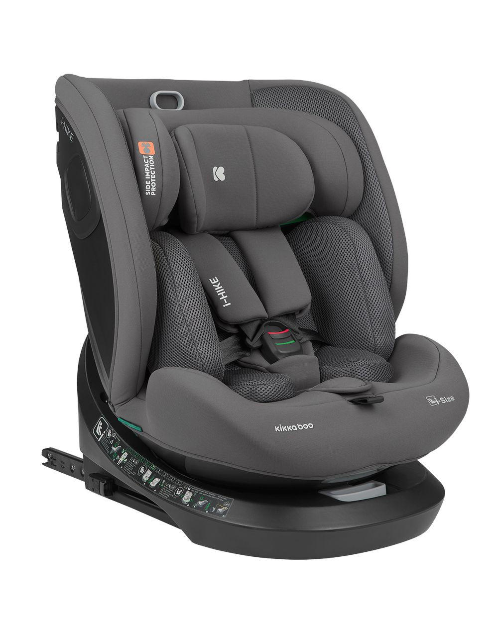 KINDERSITZ i-Size i-Hike grau (40-150 cm) Isofix, 360° drehbar, verstellbar - Grau, Kunststoff (44/58/53cm) - Kikka boo