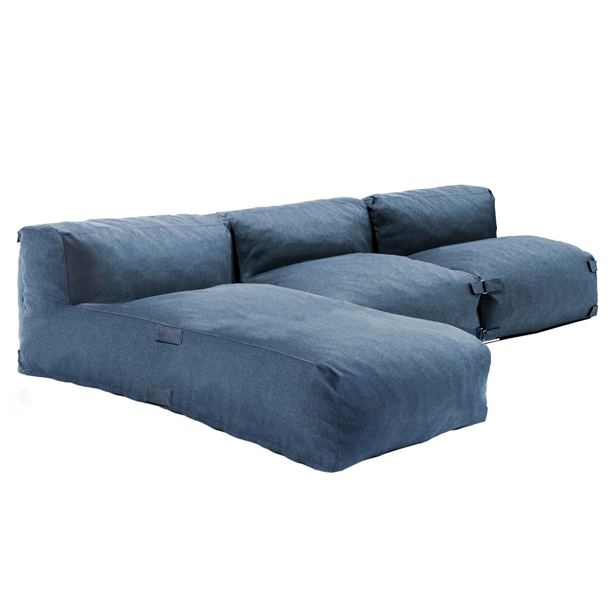 GARTENSOFA mit 3 Sitzplätzen, Pazifikblau - Blau, Textil - Oviala