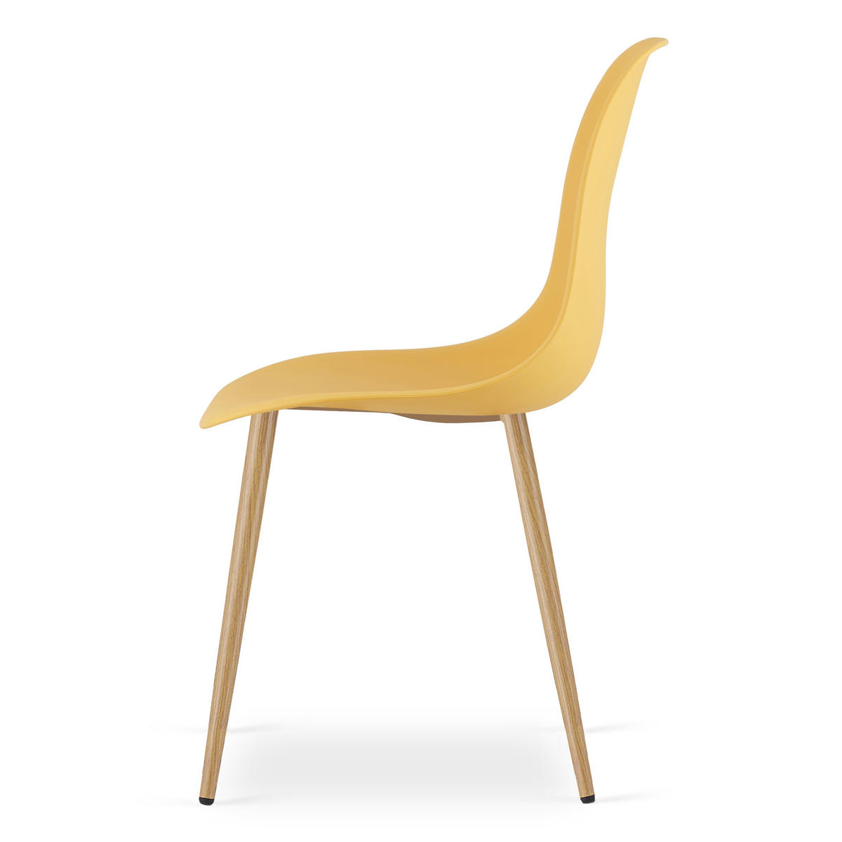 ESSZIMMERSTUHL 2-er Set KALEO Senffarbener Sitz, natürliche Beine - Currygelb/Naturfarben, Kunststoff (46/84/51cm) - Valora