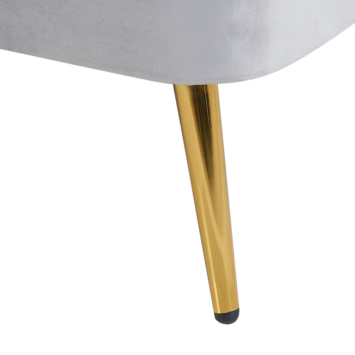 CHAISELONGUE Samtstoff hellgrau linksseitig Allier - Goldfarben/Grau, Textil (150/75/76cm) - Beliani