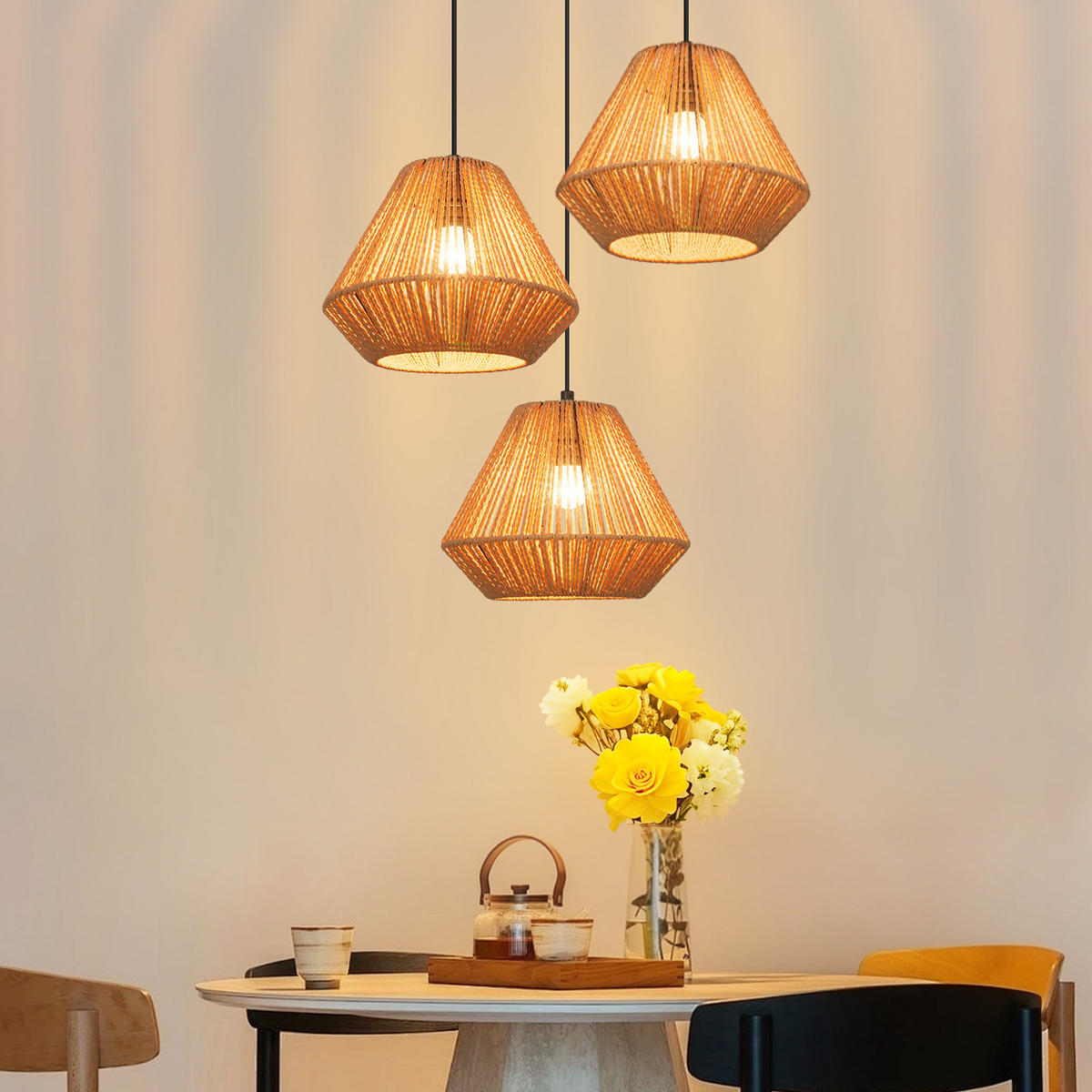 PENDELLEUCHTE Tabitha 30/30/150 cm - Braun, Metall (30/30/150cm) - ZMH