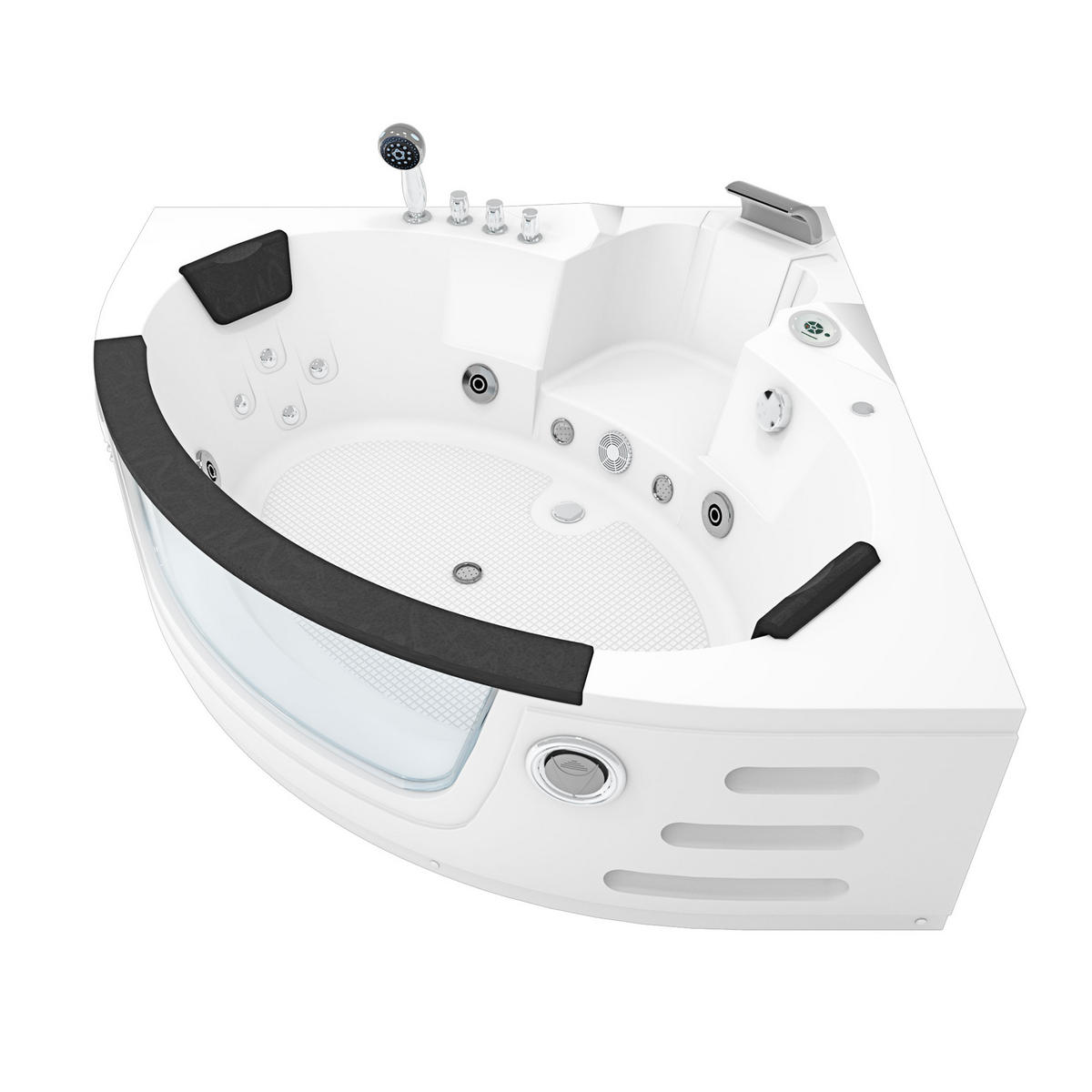 WHIRLPOOL Pool Badewanne Wanne W05R 140x140cm - Weiß, Glas/Kunststoff (140/60/140cm) - AcquaVapore by Sandra Jentho