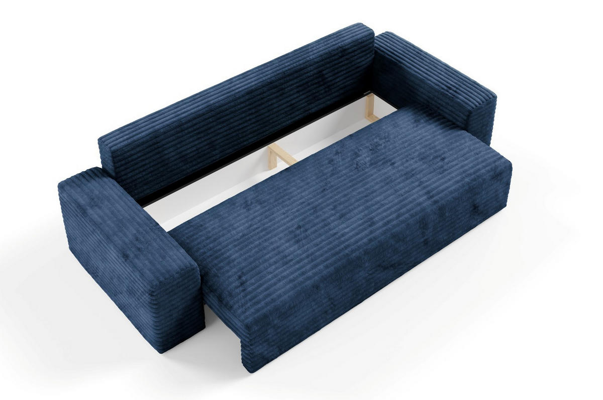 SCHLAFSOFA mit Bettkasten Dunkelblau - Schwarz/Dunkelblau, Holz/Holzwerkstoff (260/70/102cm) - Furnisell