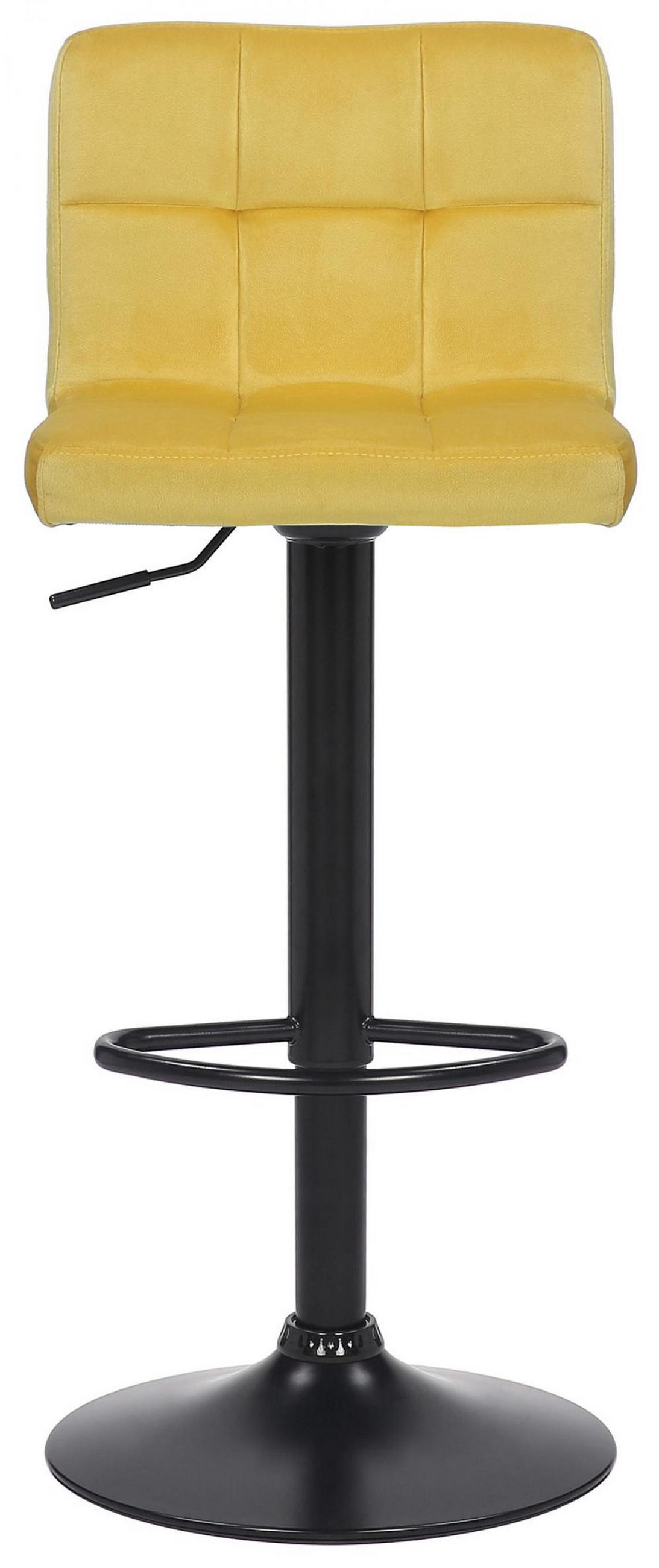 BARHOCKER 4er Set Samt Gelb - Gelb/Schwarz, Textil/Metall (40/85/40cm) - CLP