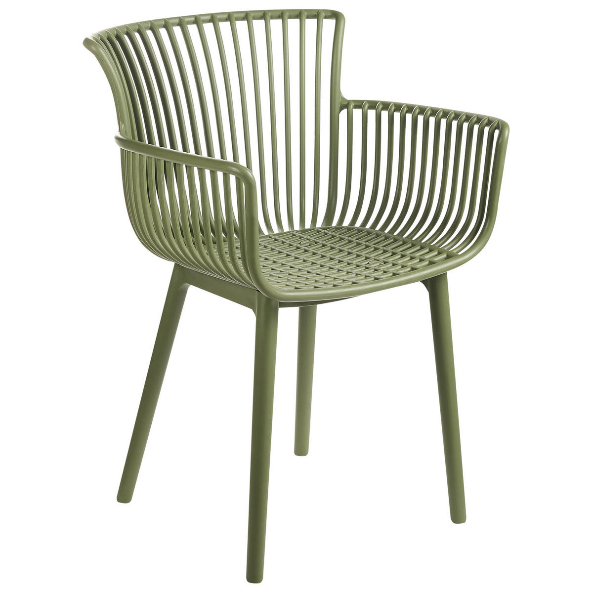 SCAUN DE GRĂDINĂ set de 4 verde Pesaro - verde, material plastic (58/84/45cm) - Beliani