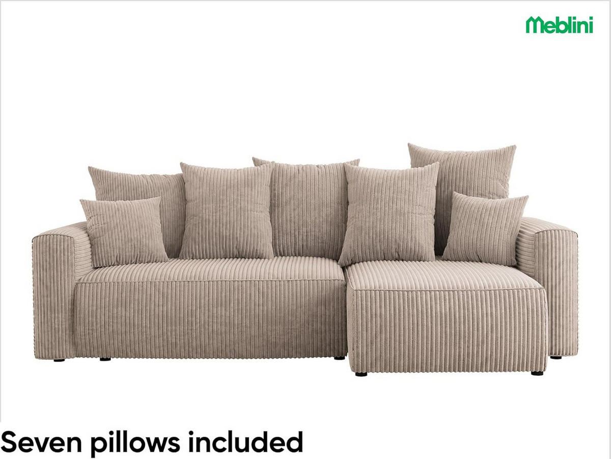 ECKSOFA SOLARIS L - Blau/Beige, Holzwerkstoff (238/142cm) - Meblini