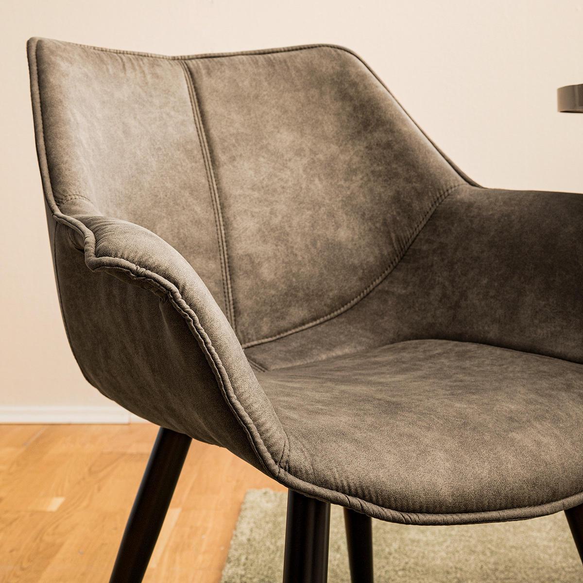 ARMLEHNENSTUHL - Metall - Cappuccino, Textil (70/81/64cm) - home24