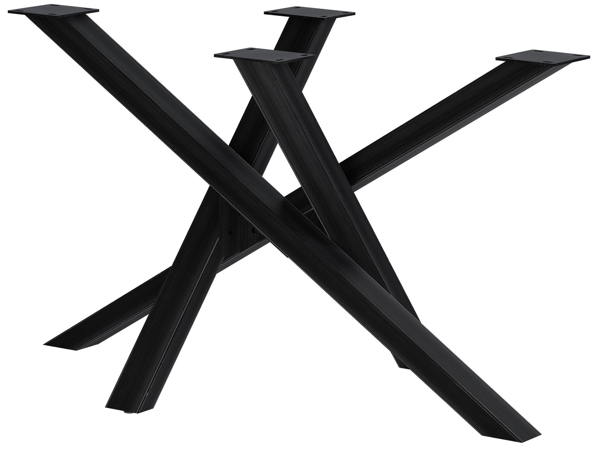 TISCHBEIN eckig 120/70/72 cm Metall Antik Schwarz - Schwarz, Metall (120/72/70cm) - CLP