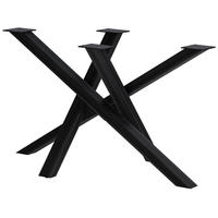 TISCHBEIN eckig 120/70/72 cm Metall Antik Schwarz - Schwarz, Metall (120/72/70cm) - CLP