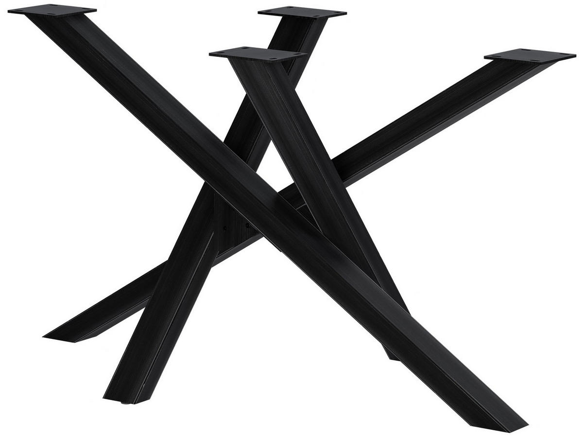 TISCHBEIN eckig 120/70/72 cm Metall Antik Schwarz - Schwarz, Metall (120/72/70cm) - CLP