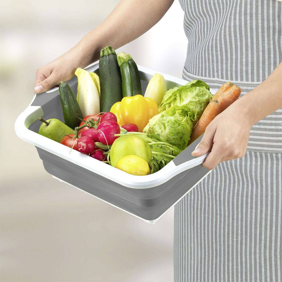 SCHÜSSEL MIT SCHNEIDEBRETT 2in1 5 l - Multicolor, Kunststoff (15.5cm) - Maximex