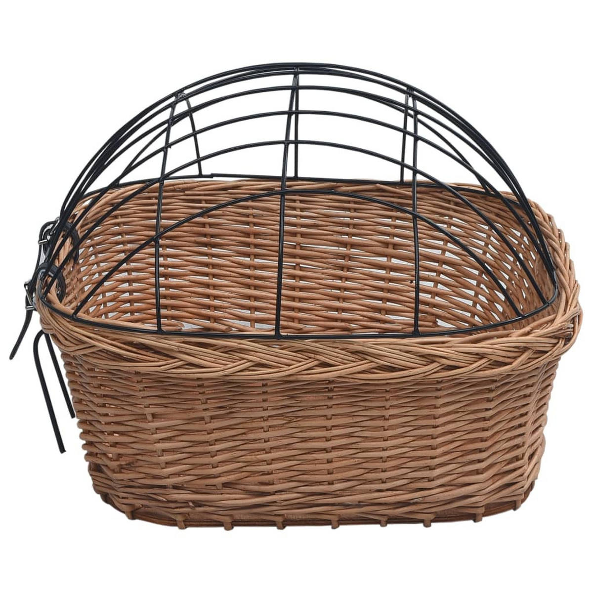FAHRRADKORB Vorne Mit Deckel 50/45/35 Cm Natur Weide - Braun, Naturmaterialien (45/35/50cm) - vidaXL