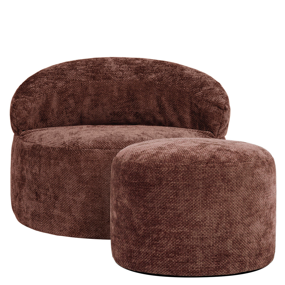 SITZSACK mit rundem Hocker Orb - Bordeaux, Textil (86/61/86cm) - icon