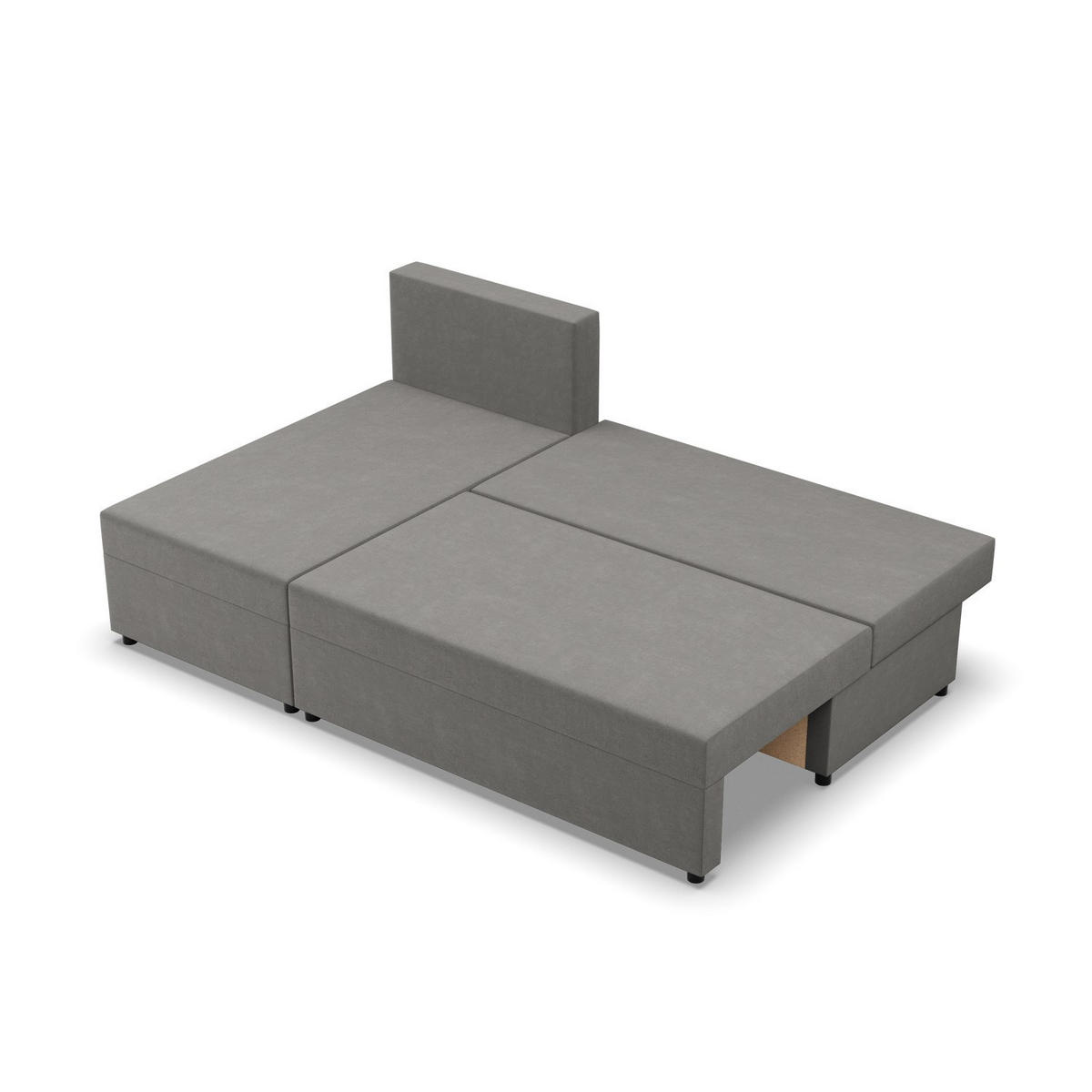 ECKSOFA MIT SCHLAFFUNKTION FERMO BONELL Grau - Grau, Textil (137/201cm) - Mebligo