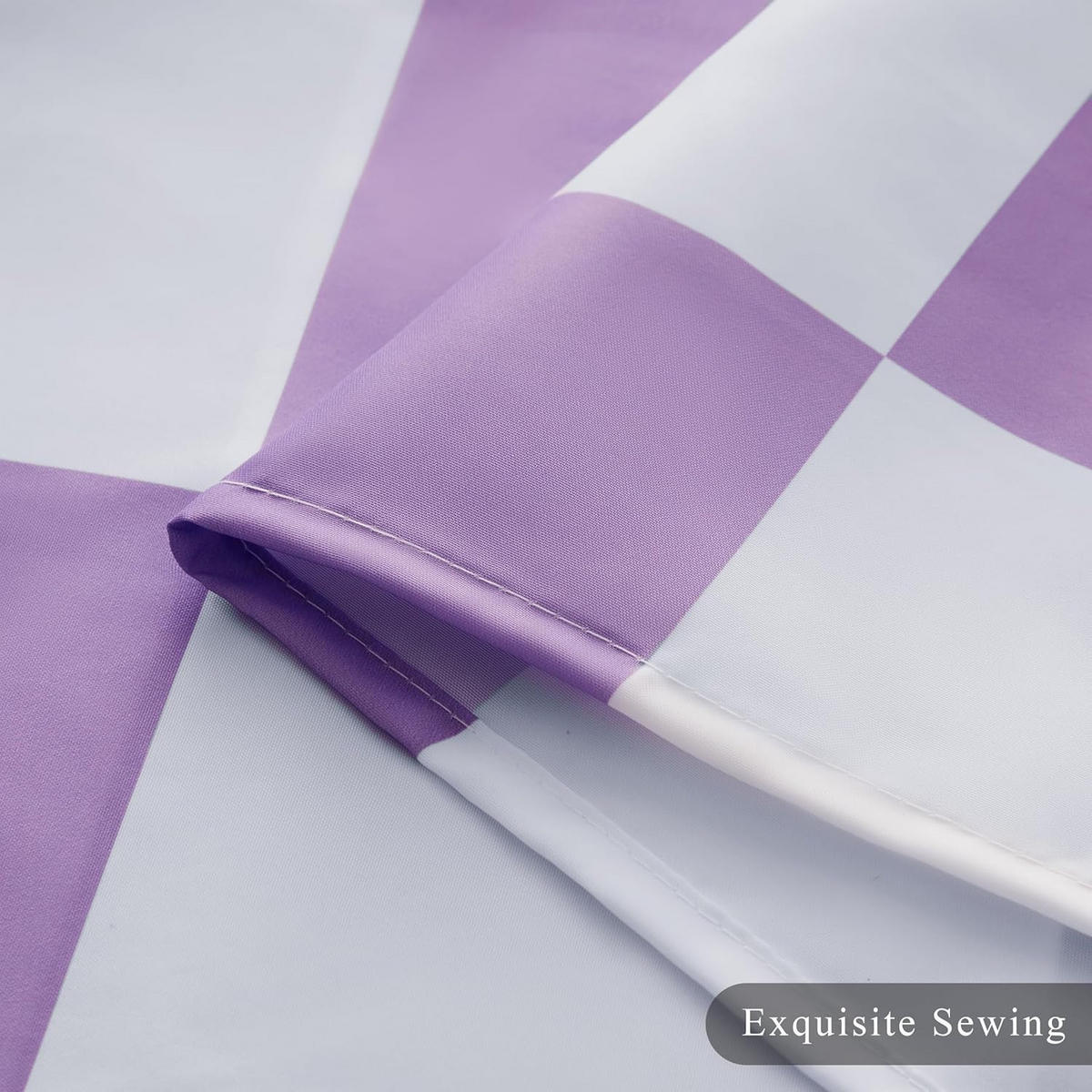 DUSCHVORHANG Karierter 180 x 180 cm - Lila, Textil (180/180cm) - Kaket