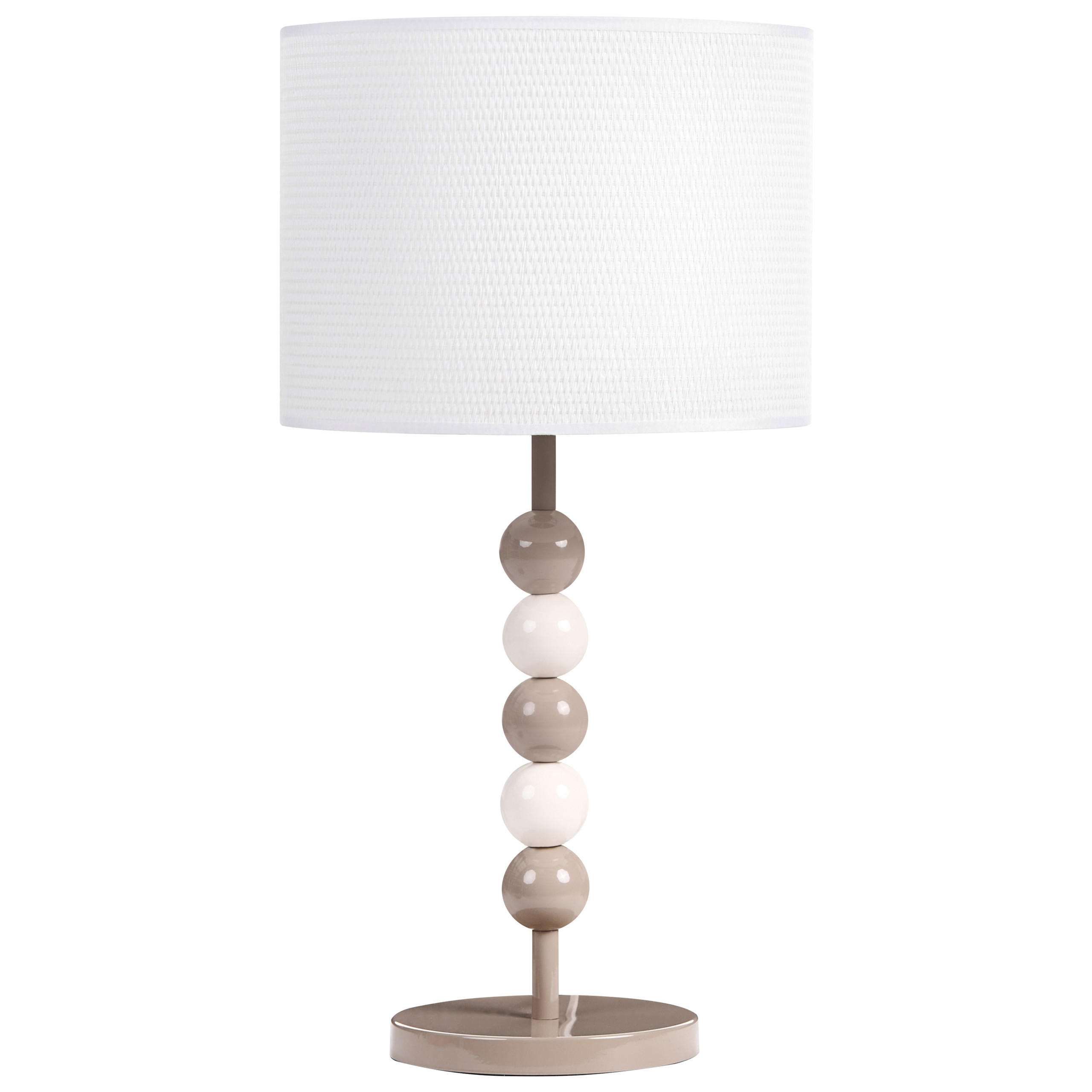TISCHLAMPE Metall Weiß/Beige Loky - Beige/Weiß, Textil (30/30/58cm) - Beliani