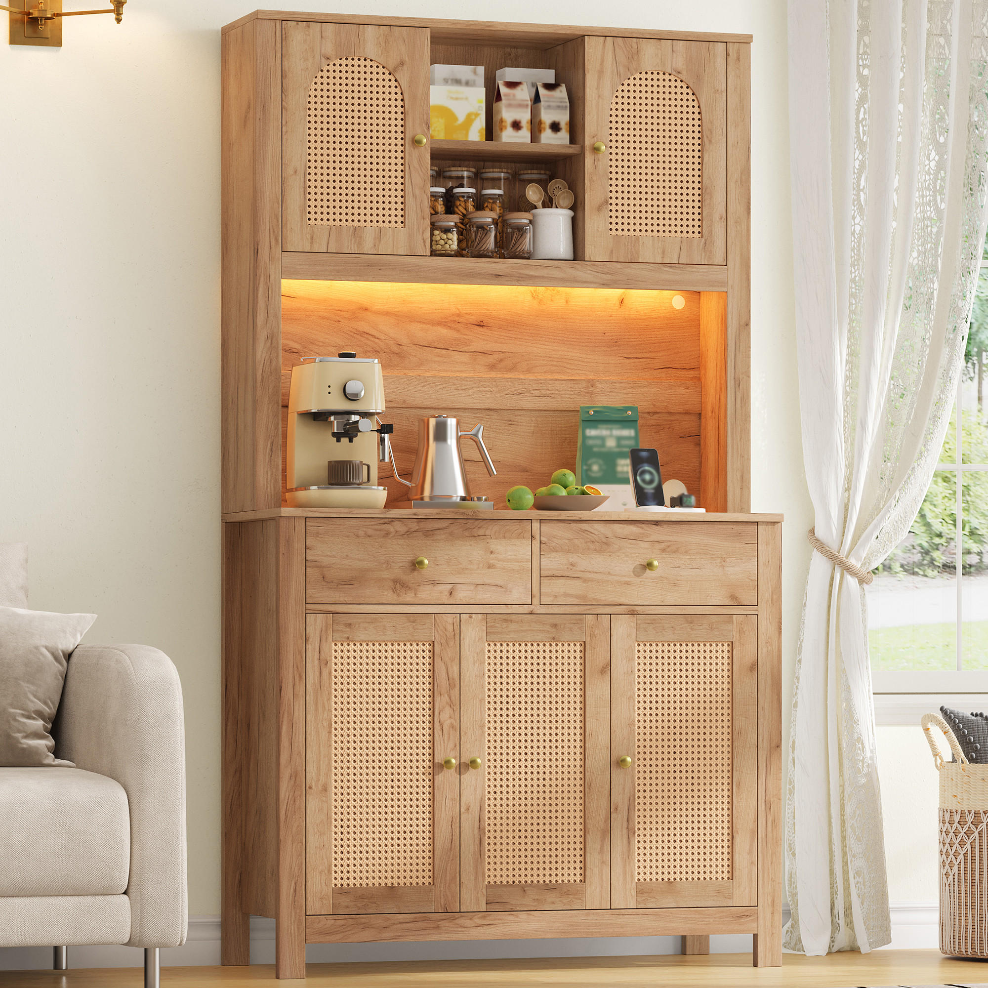 GESCHIRRSCHRANK Naturfarben 100/40/180 - Naturfarben, Holzwerkstoff (100/180/40cm)