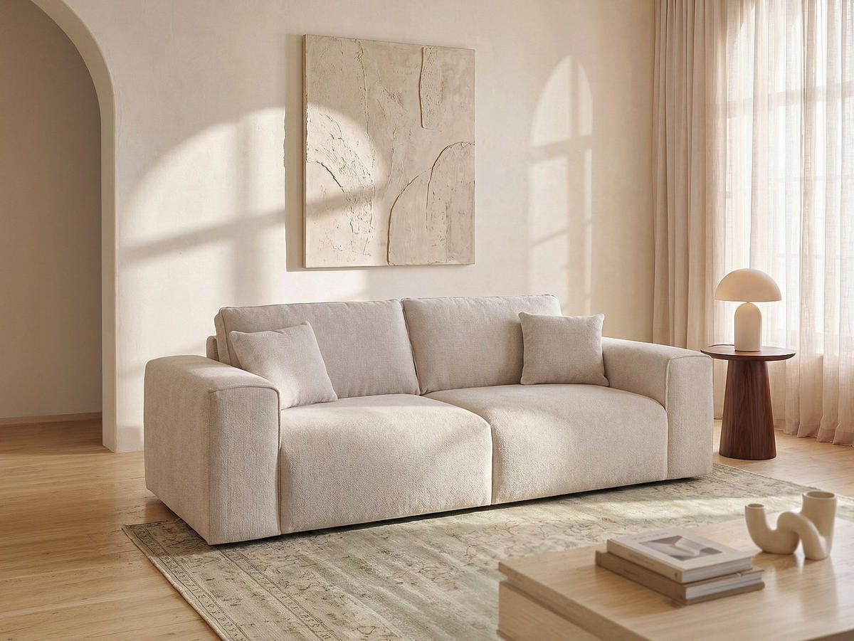 SCHLAFSOFA - 4 Personen - stoff - beige Poglo - Beige, Textil (236/78/100cm) - Vente-Unique