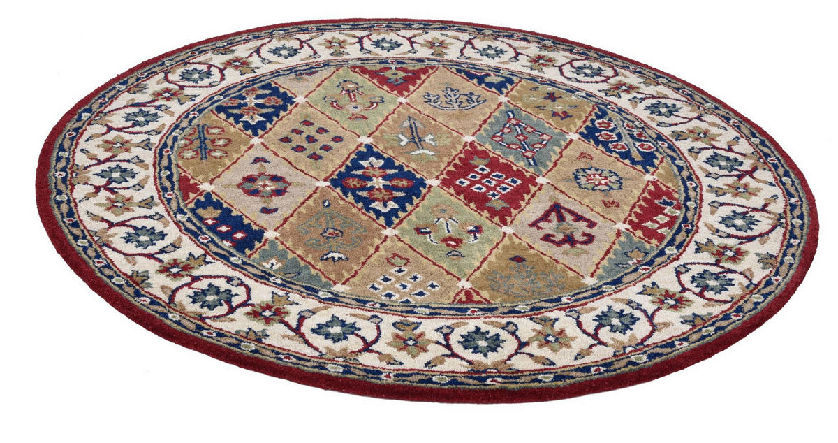 HANDTUFTTEPPICH Royal Ziegler 150x150 cm - Rot, Textil (150/150cm) - THEKO