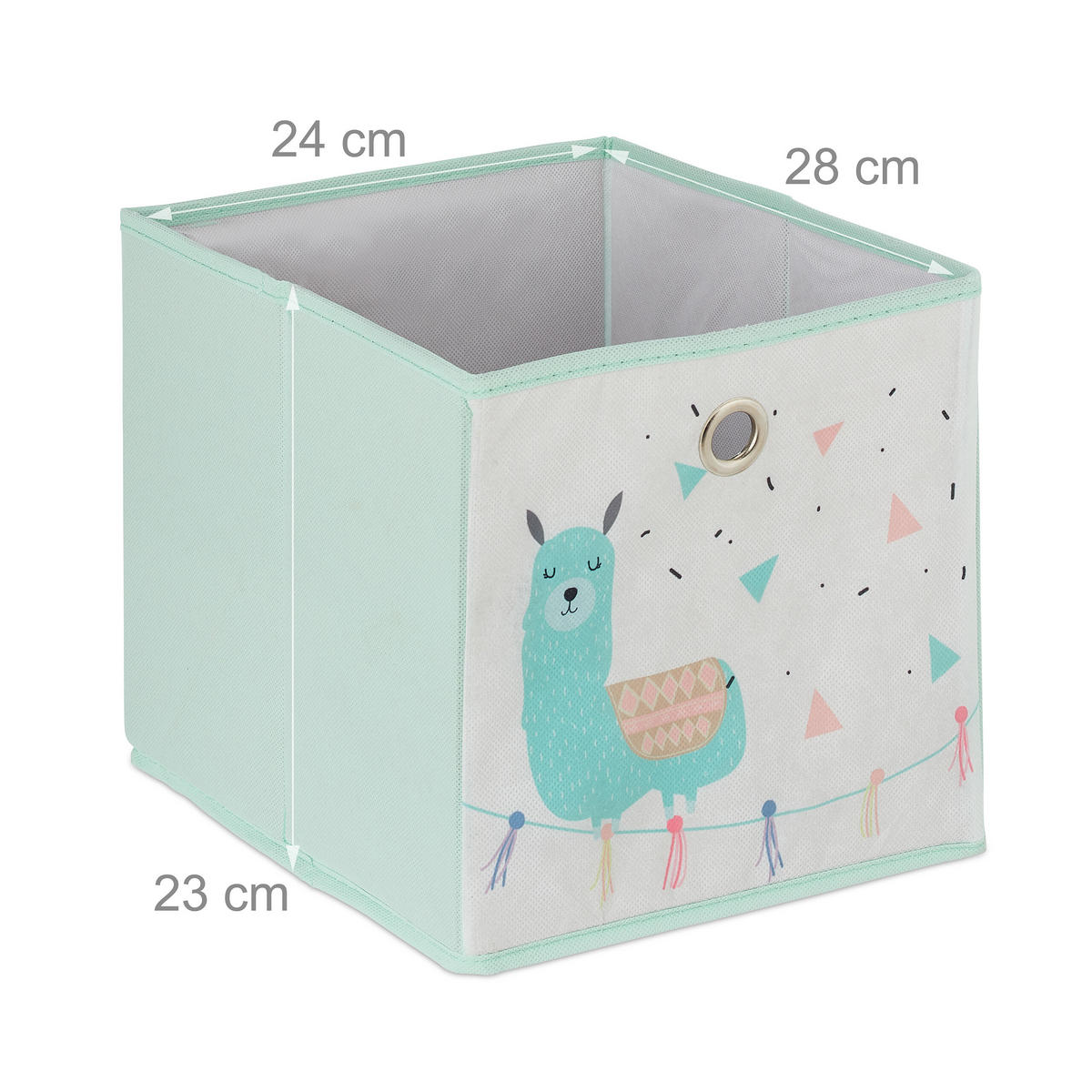 KINDERREGAL Lama - Multicolor, Kunststoff/Textil (53/62/30cm) - Relaxdays