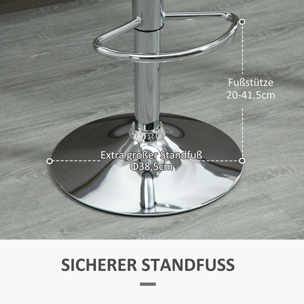 BARHOCKER 2er-Set mit modernem Design bis 120 kg(Ein Stuhl) Barstühle Weiß - Weiß, Kunststoff (42/104/38cm) - HOMCOM