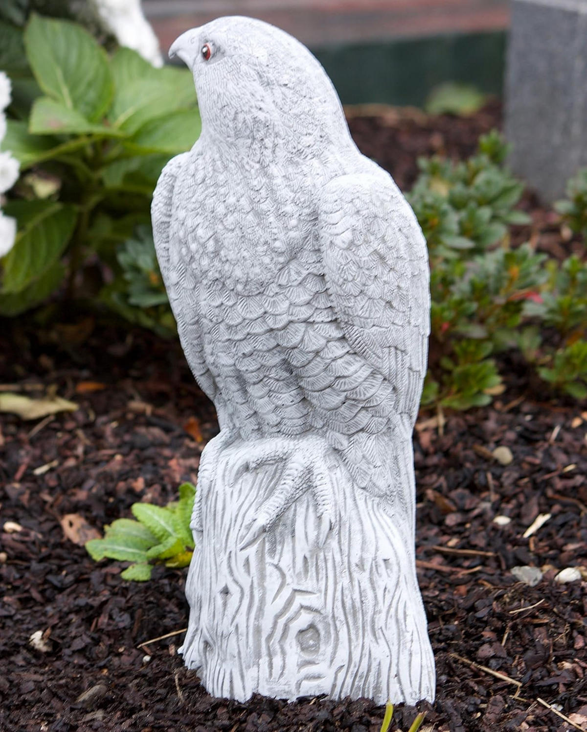 STEINFIGUR Falke, frostfest, massiver Steinguss - Grau, Stein (22/40/22cm) - stoneandstyle