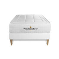 BETT Balmoral Memory-Schaum 90 x 190 cm h3 - Kit Bettgestell Weiß - Beige/Weiß, Karton/Holz (90/190cm) - ROYAL PALACE BEDDING