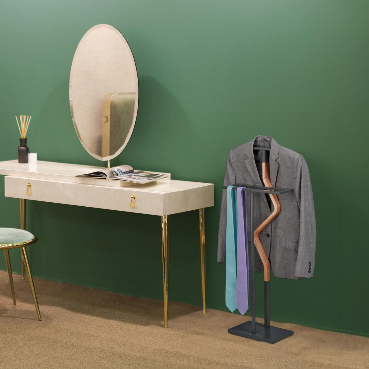 HERRENDIENER - Multicolor, Holzwerkstoff/Metall (47.5/107/20cm) - Relaxdays