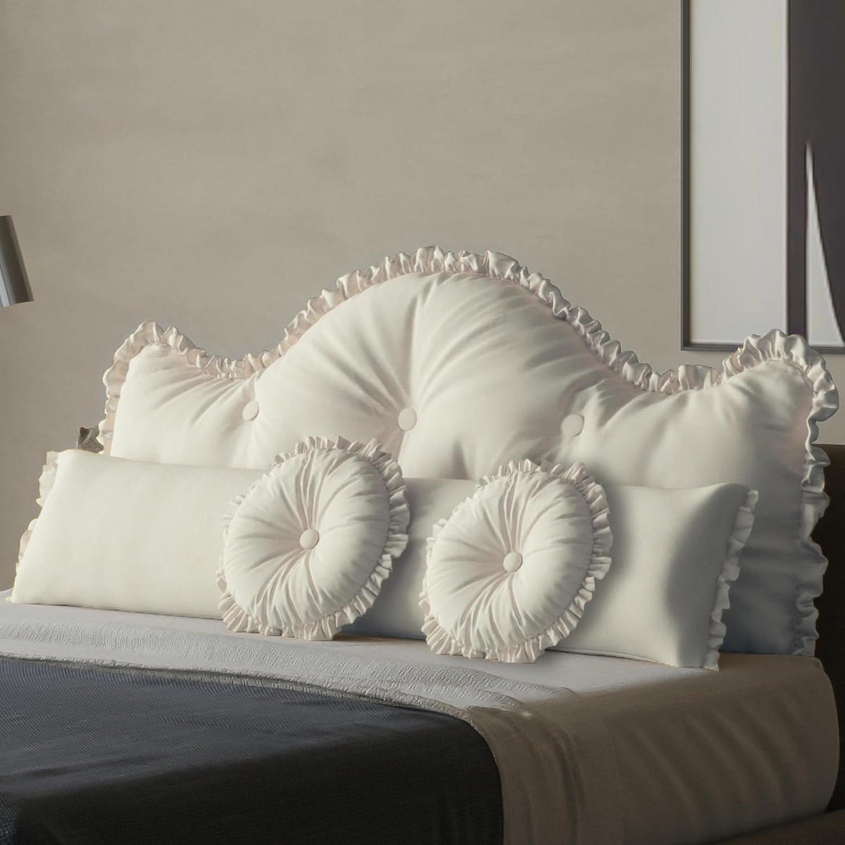RÜCKENKISSEN Dekokissen 4er-Set 140cm - Weiß, Textil (60/140cm) - Vercart