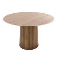 ESSTISCH MATEO ROTONDO Weiß Säulentisch mit Travertin-Keramik Ø 120 cm - Beige, Keramik (120/120/77cm) - alesvelt